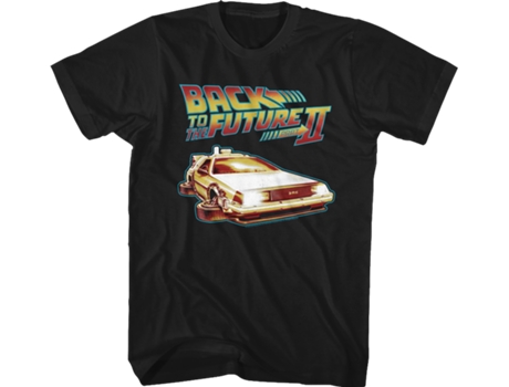Camiseta Unisexo DEEPSTONE DeLorean Back To The Future Part II Negro (XXL)