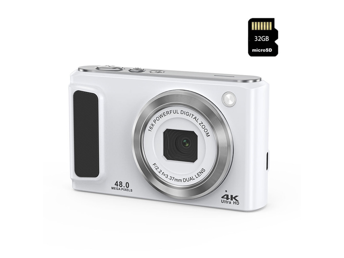 Cámara fotos digital SZSMART compacta DC308 4K 48MP Pantalla de 2,8 pulgadas + 32G - Negro