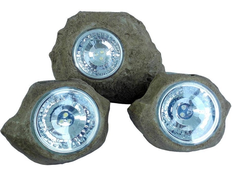 Decoración solar LUMI JARDIN 3X Rocky Brown (0.06W - Resina)