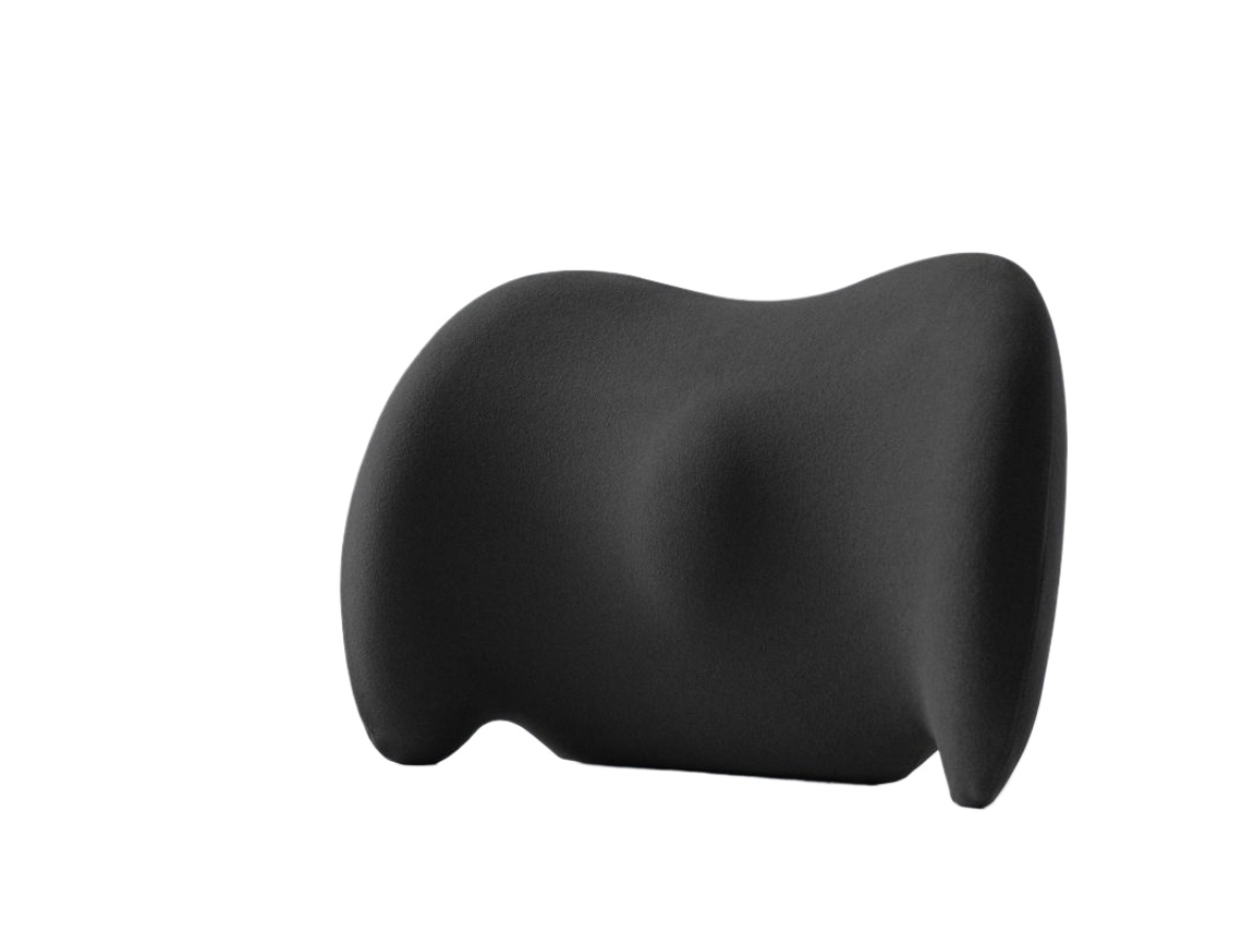 Cojín de apoyo lumbar para silla de oficina para aliviar el dolor de espalda, color negro