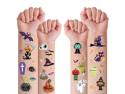 298 Tatuajes Temporales De Halloween Para Niños, Pegatinas Falsas Surtidas De Halloween