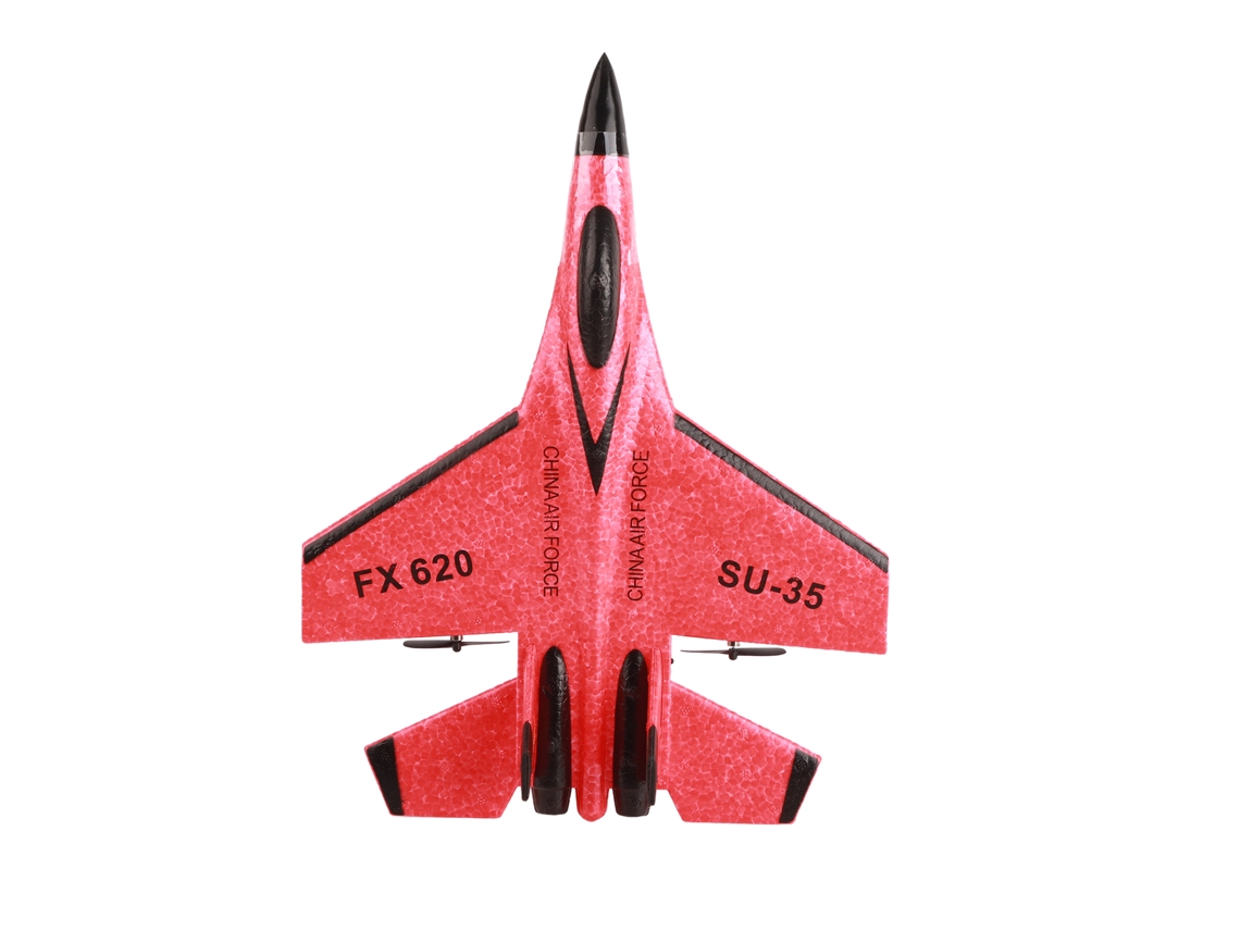 Modelo De Avión De Ala Fija Con Control Remoto Y Luces Juguete Infantil Al Aire Libre Rojo