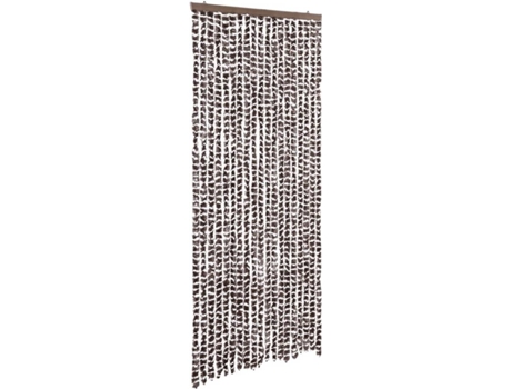 vidaXL Cortina mosquitera de chenilla marrón y blanca 56x185 cm