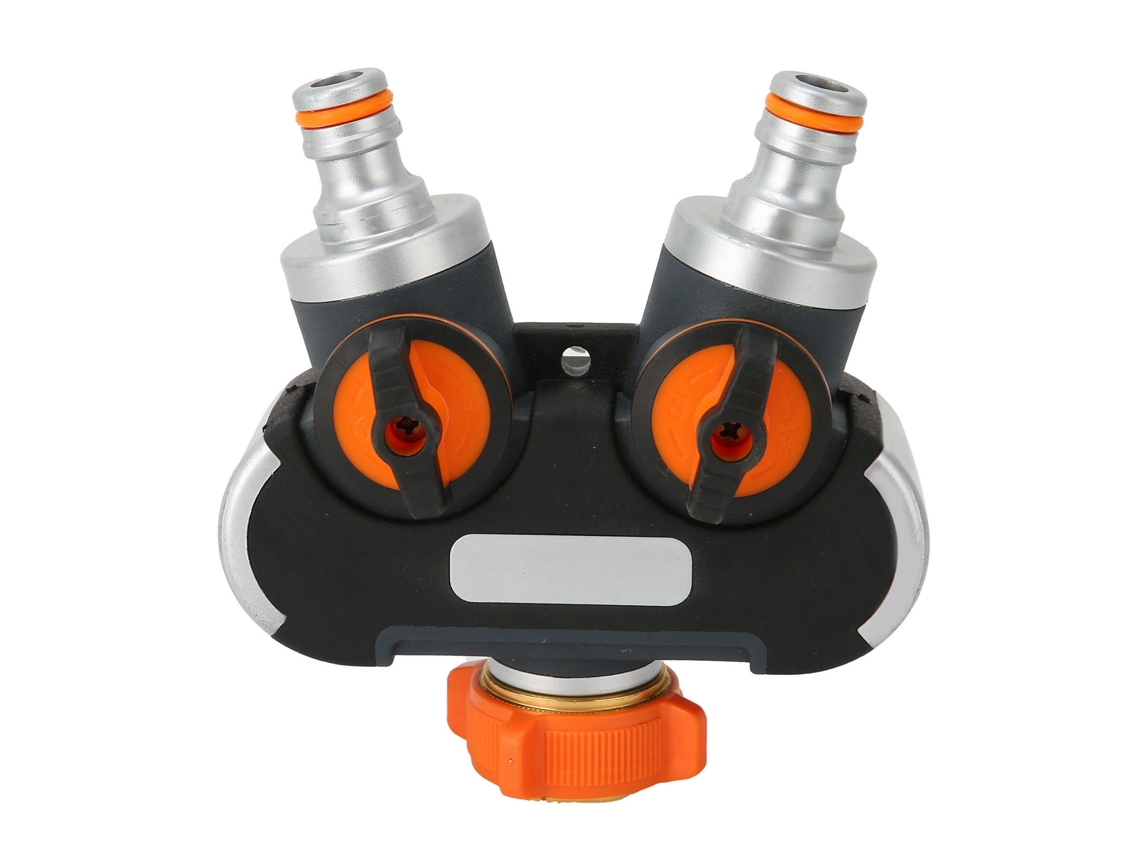 Divisor De Manguera De 2 Vías Con Válvula Conector Adaptador Grifo Riego Jardín Accesorio