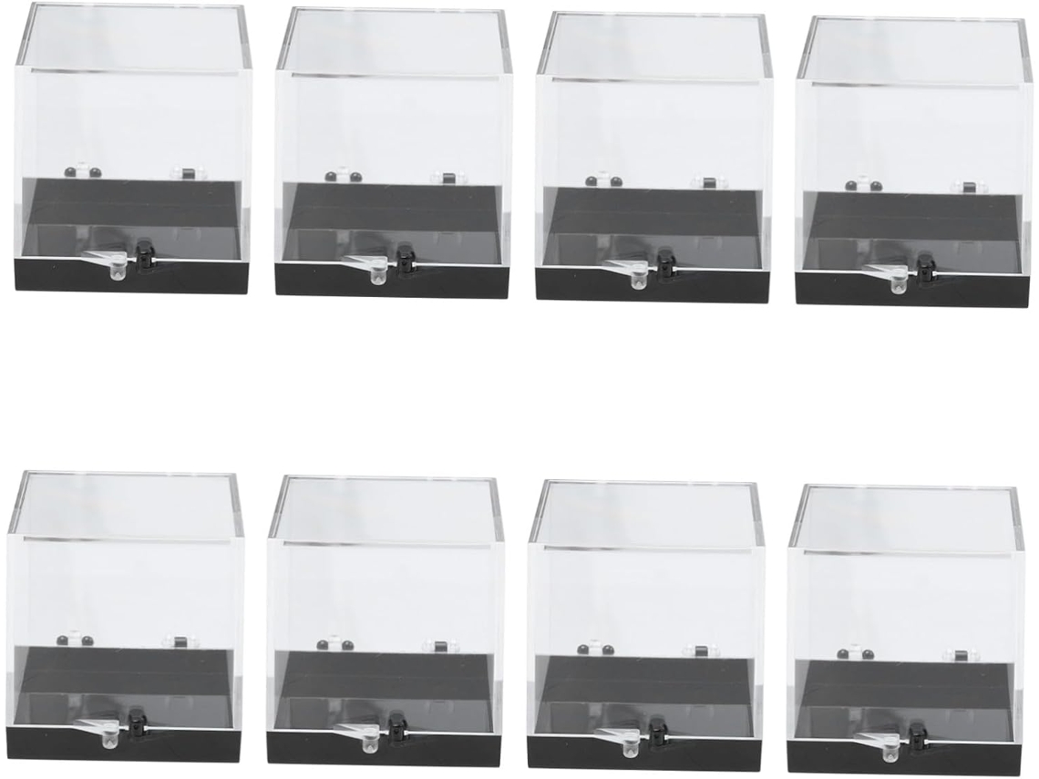 Caja Cuadrada De Plástico Transparente Para Almacenamiento De Muestras, Vitrina Para Minerales, Juego De 8 Unidades.