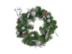 Corona de Navidad Abacaxis Prateado Castanho Verde 45 X 13 X 45 cm