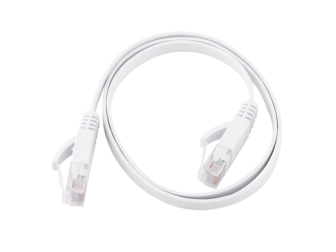 Cable De Parche De Red Lan Ethernet Plano Utp Cat6 Rj45 1000m 0.5m Blanco