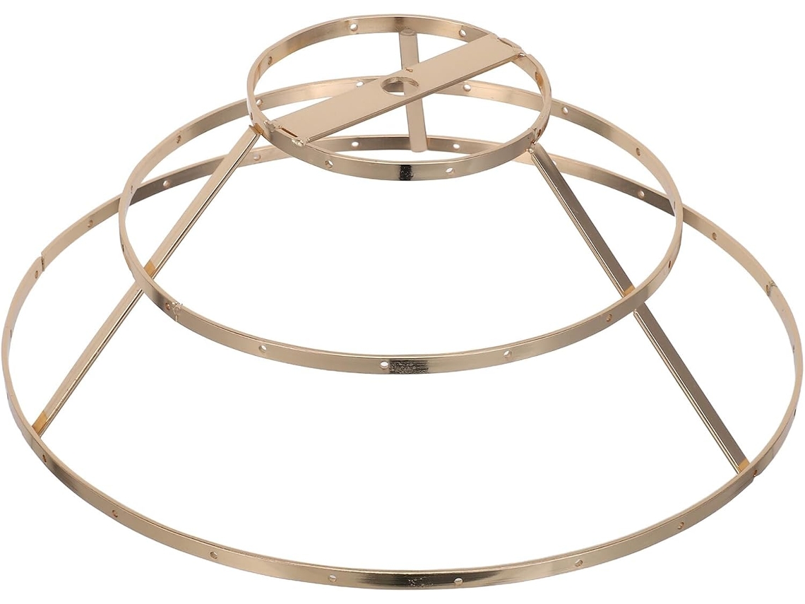 Marco Colgante De 3 Capas Diy De 25 Cm, Metal Dorado, Jaula Protectora Ligera Para Bombillas De Lámparas.