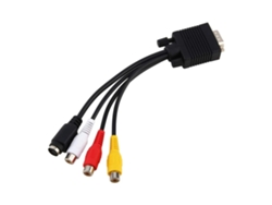 Cable adaptador conversor conector para PC/portátil VGA a S-Video 3 RCA AV TV ELISEFASHION