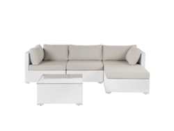 Conjunto de jardín modular en ratán blanco BELIANI Sano II