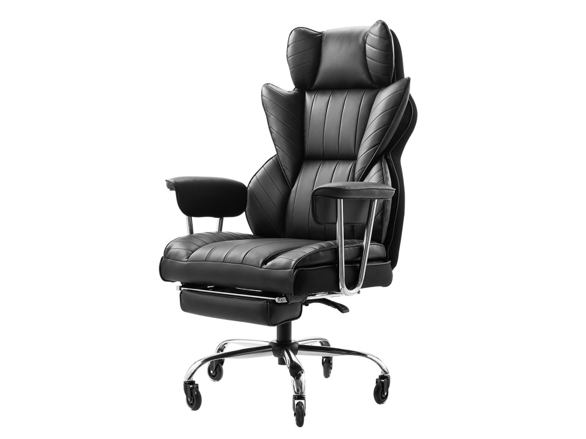 Silla de oficina ergonómica con soporte lumbar, brazos extraíbles y respaldo alto Tekmaquinas