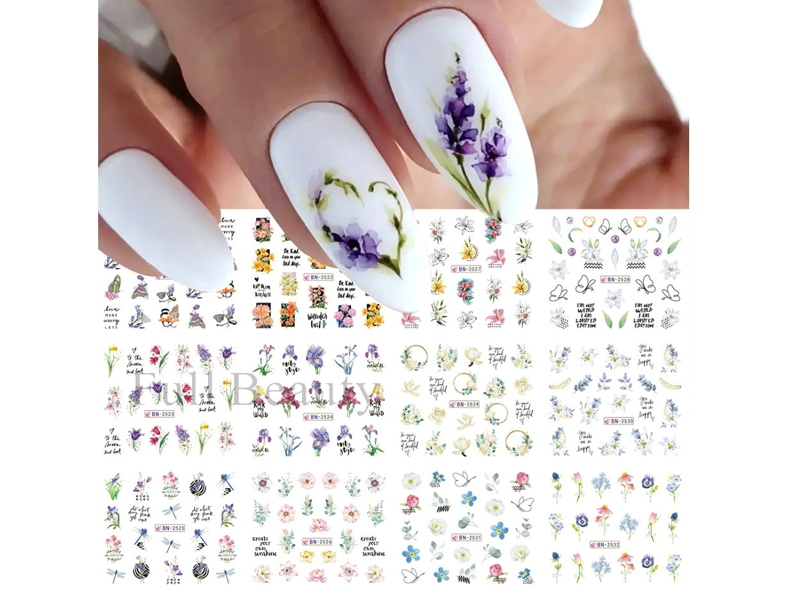 Pegatinas De Uñas Con Temática Oceánica, Decoraciones De Uñas De Verano.