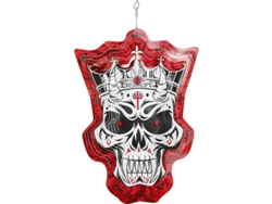 Molinillo De Viento De Calavera De Halloween, Adorno Giratorio De Metal Creativo Para Jardín