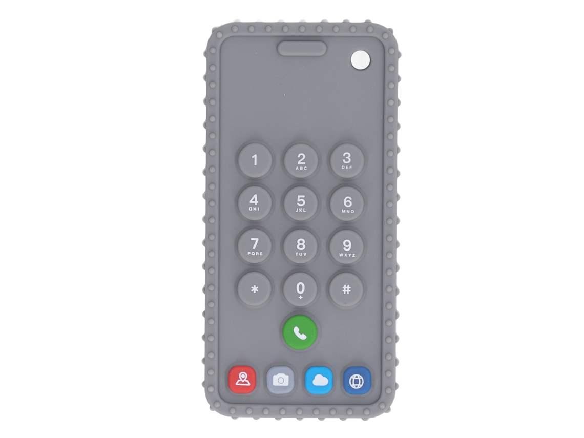 Chupete de silicona con forma de teléfono para bebés, juguete sensorial masticable para niños