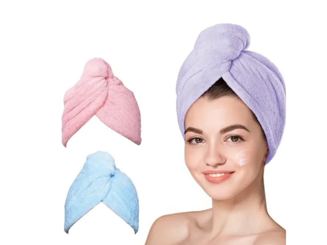 Toalla Para El Cabello De Microfibra Suave Y Absorbente De Forro Polar Coral (3 Unidades) Para Mujer.