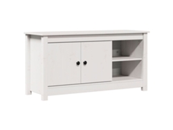 Mueble de TV blanco MAISON EXCLUSIVE en madera maciza de pino (103x36,5x52 cm)