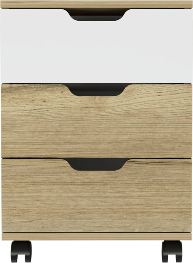 Tuhome Cajonera Oficina archivador con ruedas vilna 56 cm x 40 an 35 p. blanco escritorio checker