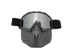2026-máscara De Moto Con Gafas Anti Polvo Viento Uv Protectoras Cierre Removible Patrón Piel De Serpiente