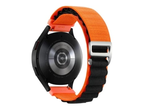 Correa de nailon 22mm ajustable para Realme Watch 3/Huami Amazfti GTR 4/GTR 4 Pro - naranja/negro