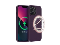 (morado Oscuro (rojo Púrpura), Iphone 14) Funda Para Iphone, Silicona Líquida, Magnética.