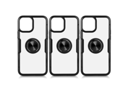 3 Piezas Funda Transparente Anti-shock De 6.7 Pulgadas Con Soporte De Anillo Para Iphone 12pro Max