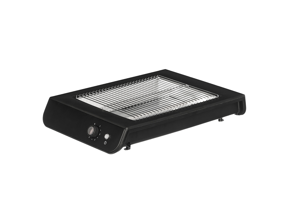 Tostador Rectangular Plano Negro De 600w. Con Temporizador