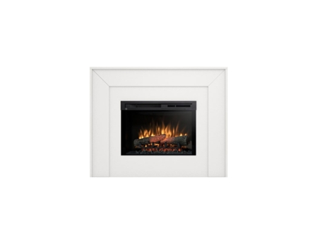 Chimenea LED eléctrica independiente ZUNI 26' Blanco mate 120.2 x 96 x 27.5 OUTINFIRE