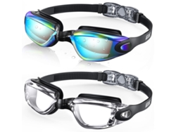 Gafas de natación, paquete de 2, impermeables, para adultos (hombres y mujeres), marca Jovemágua, transparentes.