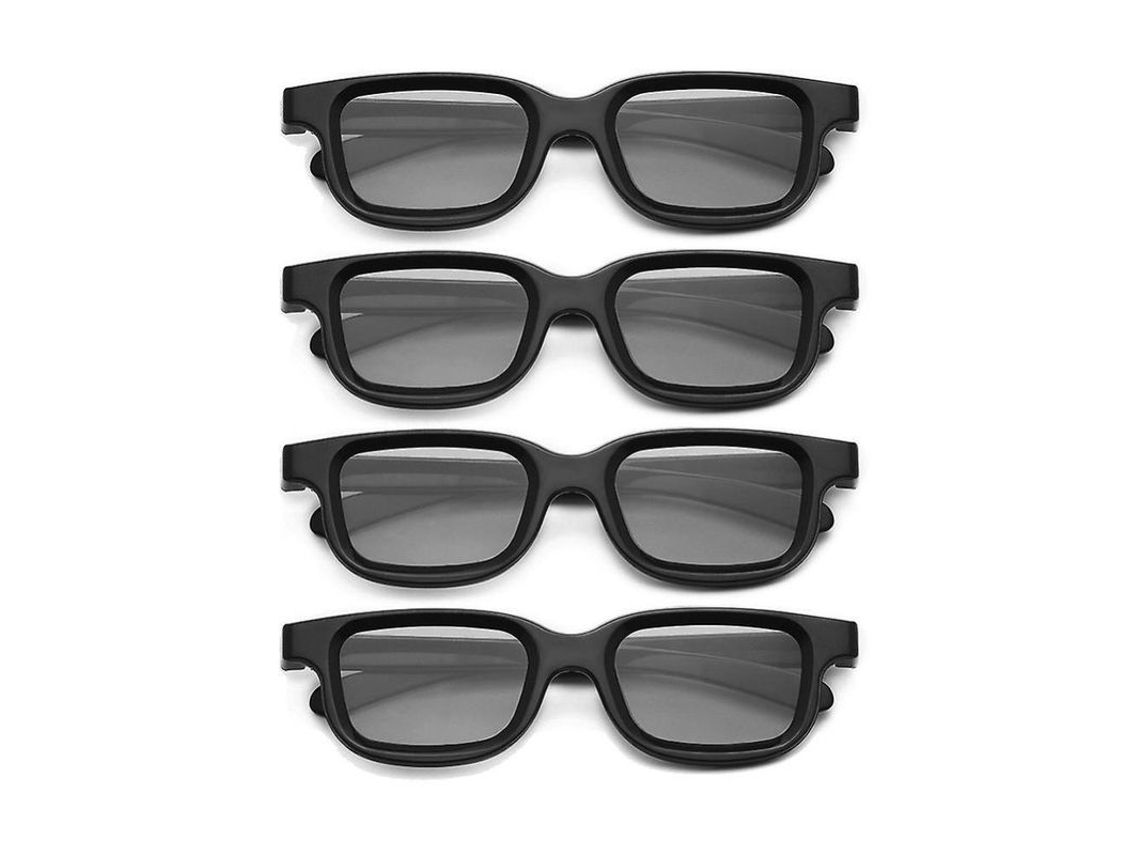 Gafas 3D polarizadas pasivas 2026dn (4 unidades) para TV 3D, cines y juegos con montura Qxc Vq163r. Ligeras y ecológicas.