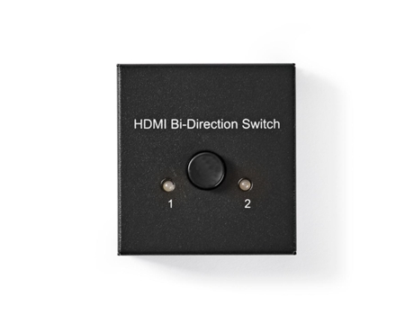 Switch Hdmi NEDIS 3 Puertos 1 Entrada Hdmi / 2 Entradas Hdmi 1 Salida Hdmi / 2 Salidas Hdmi 4K@60Hz 6 Gbps Metal Antracita