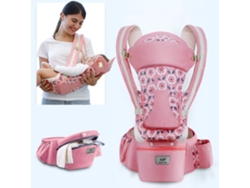 Portabebés ajustable multifuncional, diseño ligero para bebés de 0 a 48 meses, diseño de flor rosa de Digitallab