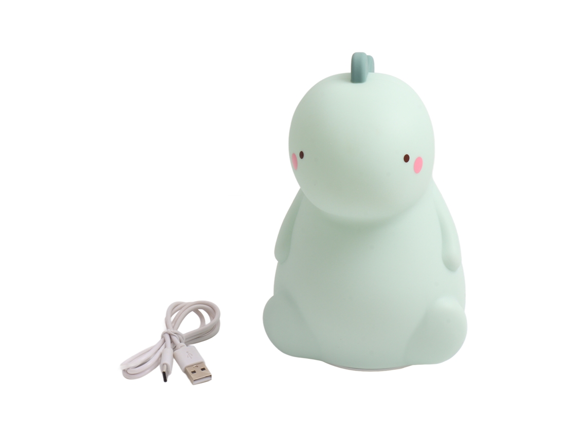 Lámpara De Noche Infantil Con Forma De Dinosaurio, Led De Silicona Con Función Táctil Y Cambio De Color.