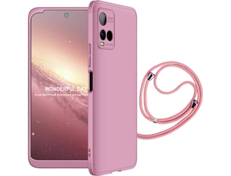 Funda Vivo Y21S Slim Armor 360º con Cordon Rosa