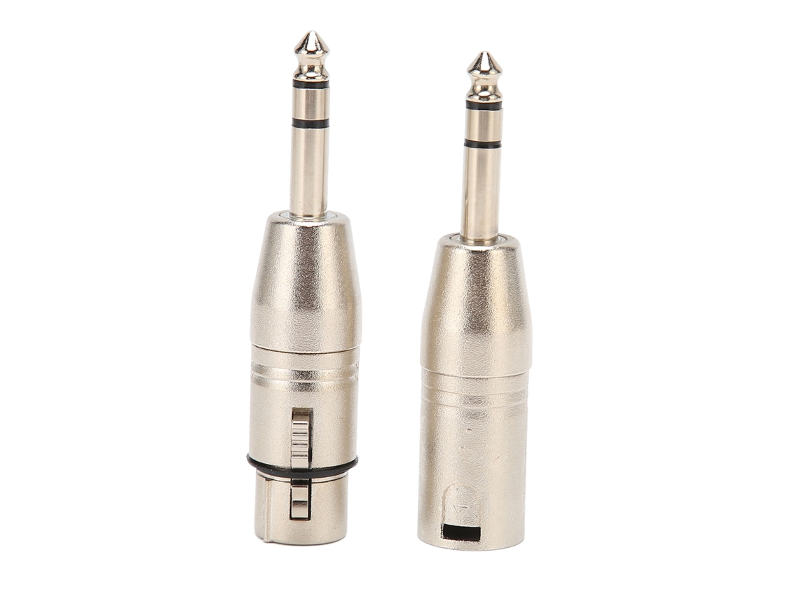 Adaptador estéreo TRS de 1/4 de pulgada a XLR de 6,5 mm macho. Conector de sonido balanceado TRS a XLR de 3 pines hembra y macho.
