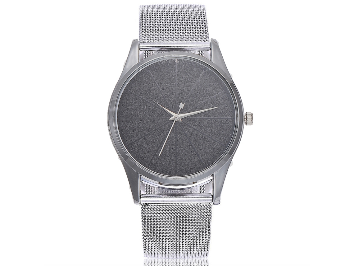 Reloj De Pulsera Unisex Vansvar De Aleación Con Correa De Malla Ultrafina (negro)