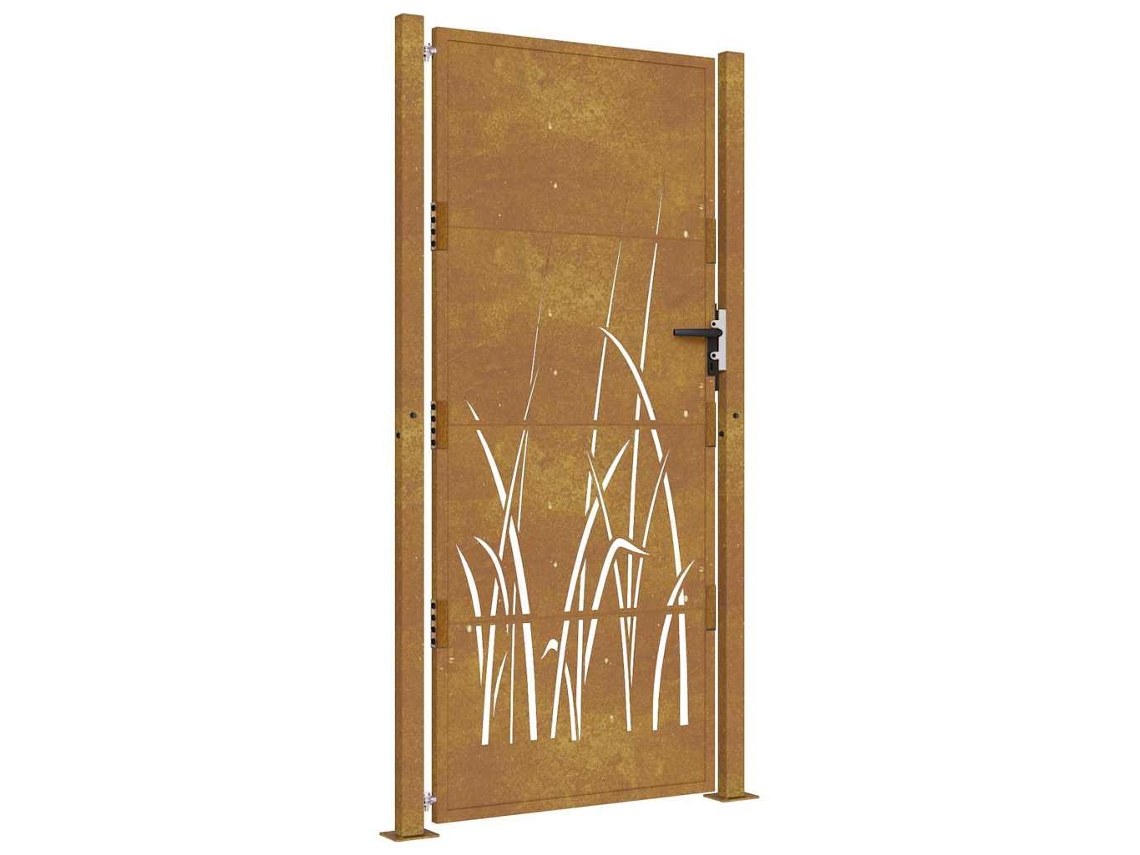 Puerta De Jardín VIDAXL Marrón Acero (105x180 cm)