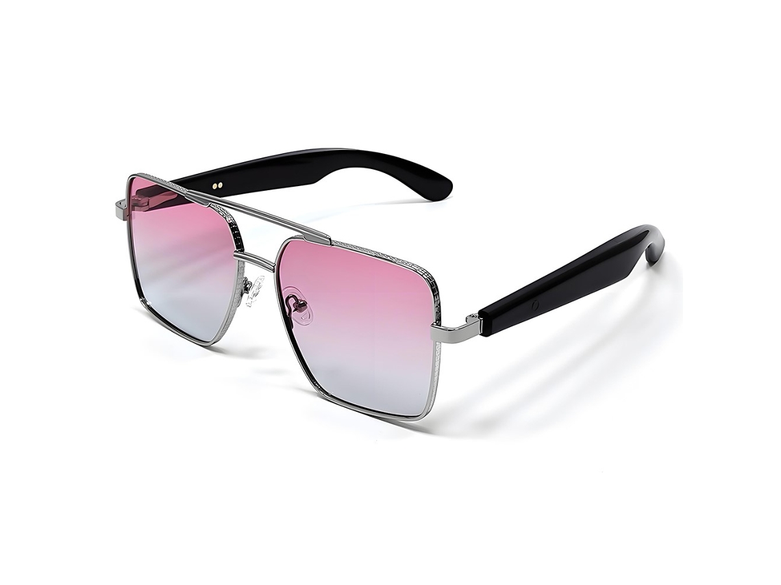 Gafas inteligentes Eifson GT30, auriculares, interruptor automático, bisagra metálica con resorte (rosa plateado)