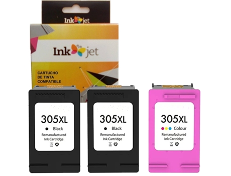 Pack 3 Cartuchos de Tinta Compatibles HP 305XL 3Ym63AE/3Ym60AE Alta Calidad