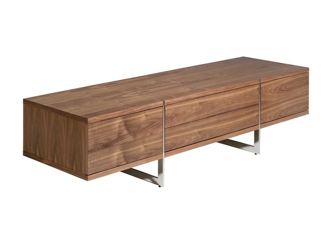 Mueble de TV ANGEL CERDÁ 3045 (Nogal, Acero inoxidable - 180 x 56 x 46 cm)