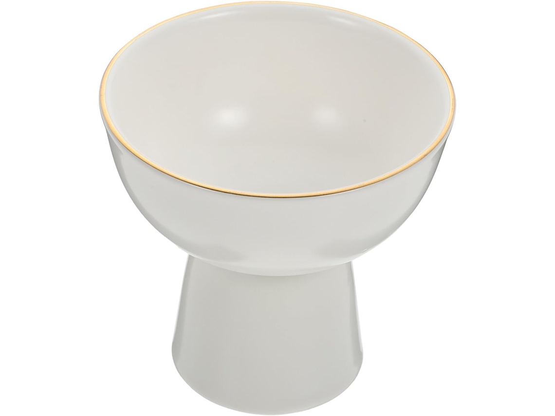 Plato de cerámica blanca brillante para postres y helados, práctico para yogur. Chaberlu