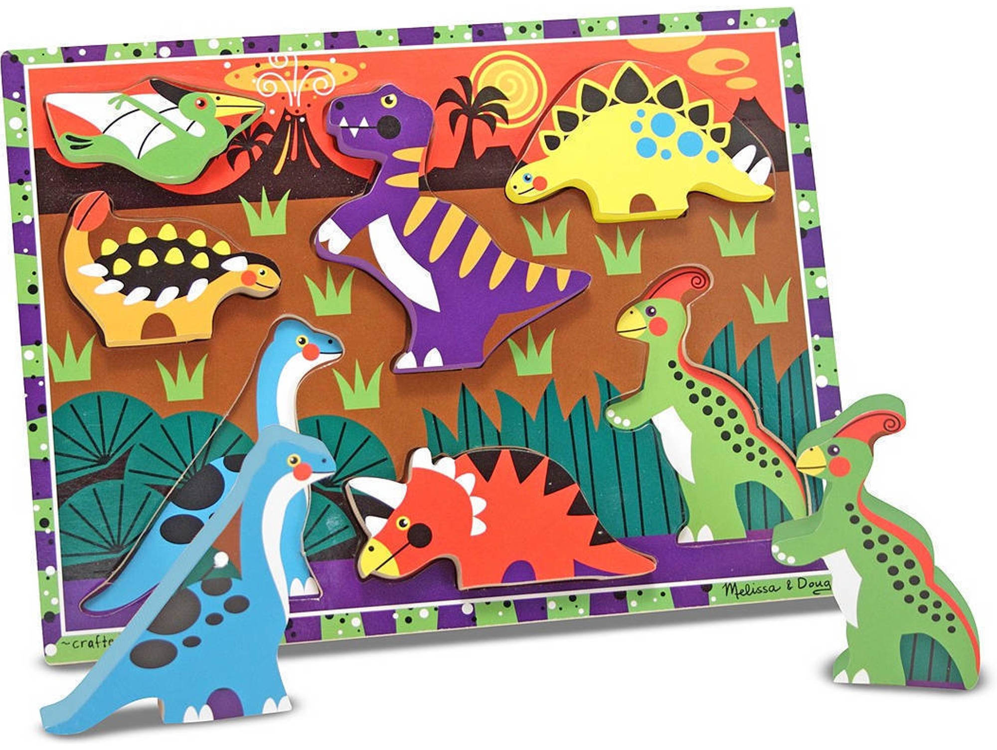 Puzzles MELISSA & DOUG Wooden Chunky Puzzle - Dinosaurs (7 piezas)
