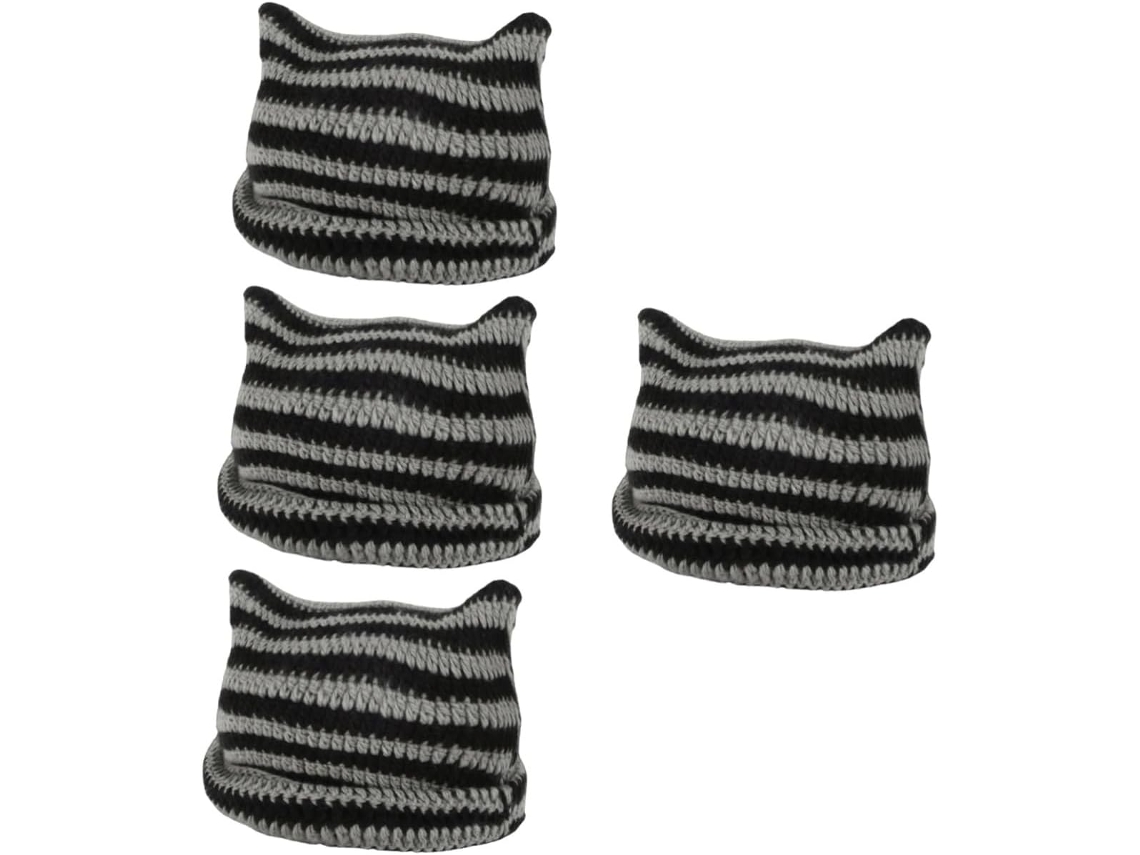 Gorro De Ganchillo Con Diseño De Gato Para Mujer
