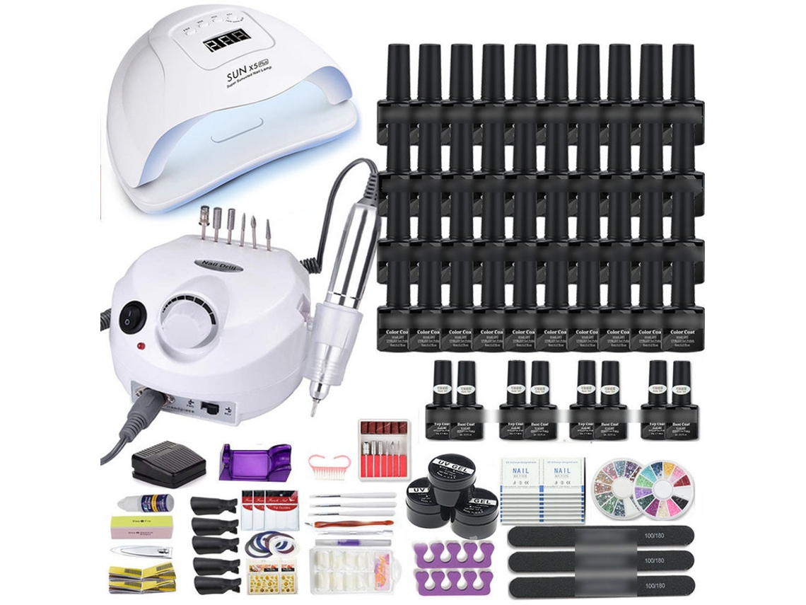 Kit de manicura CUICH con lámpara LED de 120W/54W y gel de pulido UV de color combinado H2