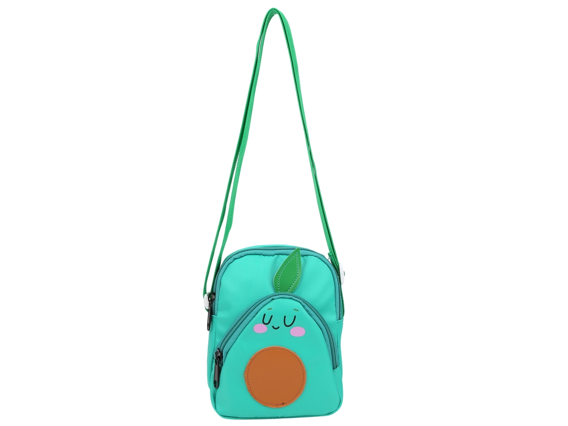 Adorable Mochila Verde Con Estampado De Frutas De Dibujos Animados Para Bebés Menores De 5 Años.