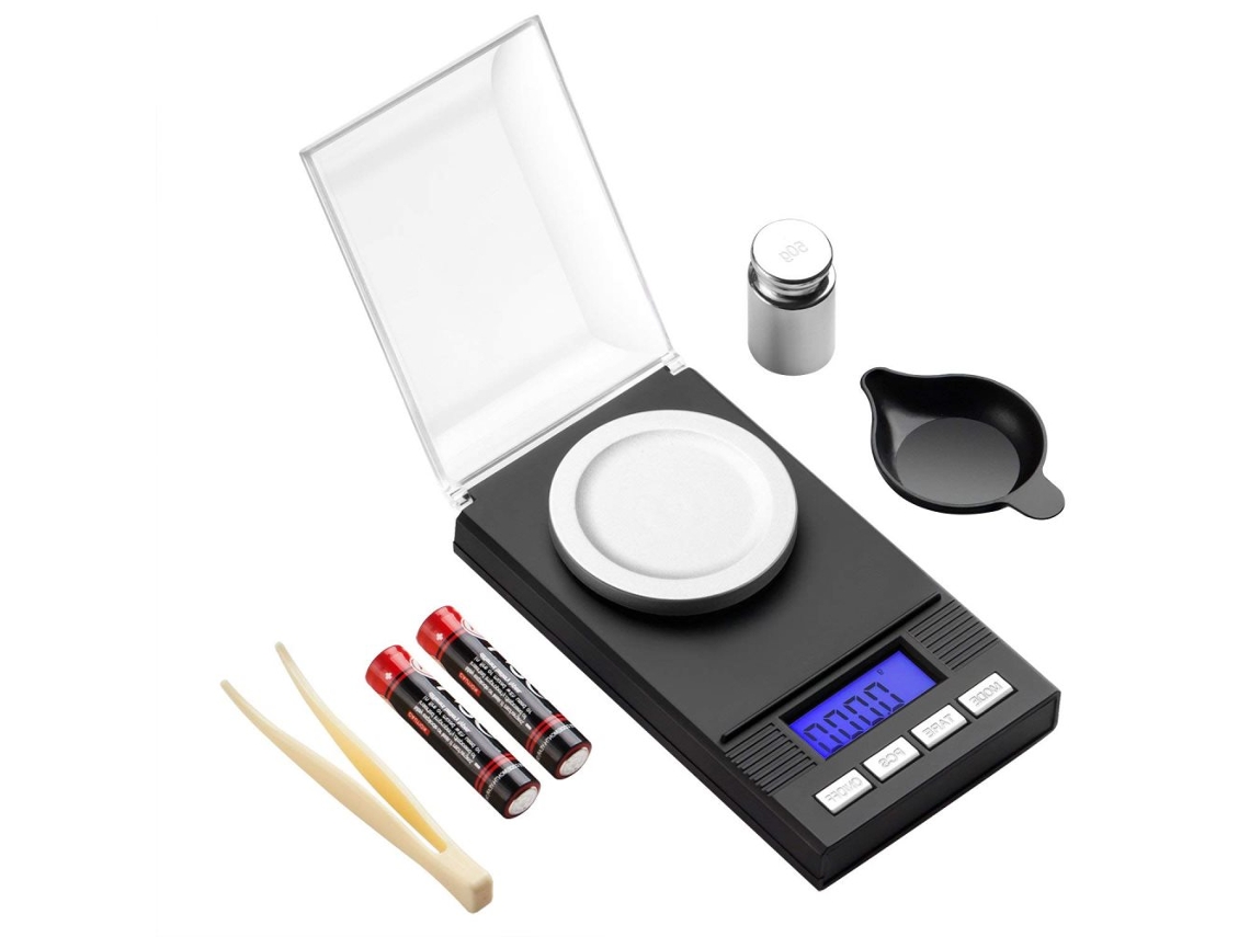 Balança de Bolso Miligrama Digital 50G / 0 001G Pro Jewelry Lab Carat Pó com Visor Lcd Retroiluminado Função Desativação Automática 