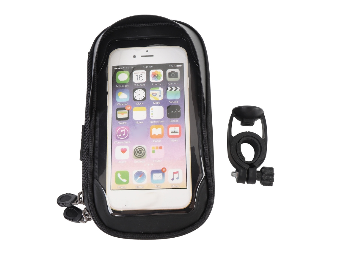 Rebe-bolsa Dianteira Para Celular De Bicicleta Impermeável Com Rotação De 360°, Design De Visor E Tela Tátil, Preto