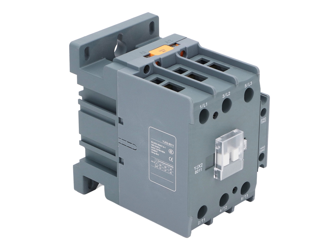 Contactor De Ca 80a Con Bobina De Cobre Y Contactos De Plata, 1 Contacto Normalmente Abierto (no) Y 1 Contacto Normalmente Cerrado (nc), Para Motores Industriales Y Residenciales, Ca 220v.