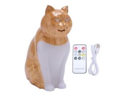 Lámpara nocturna USB con forma de gato, control remoto y sonido.