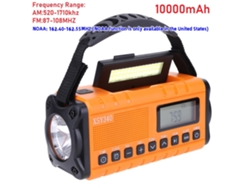 Radio de emergencia portátil Viewleaf de 12000 mAh con manivela solar, FM/AM, linterna LED, luz de lectura, alarma SOS, ideal para exteriores.