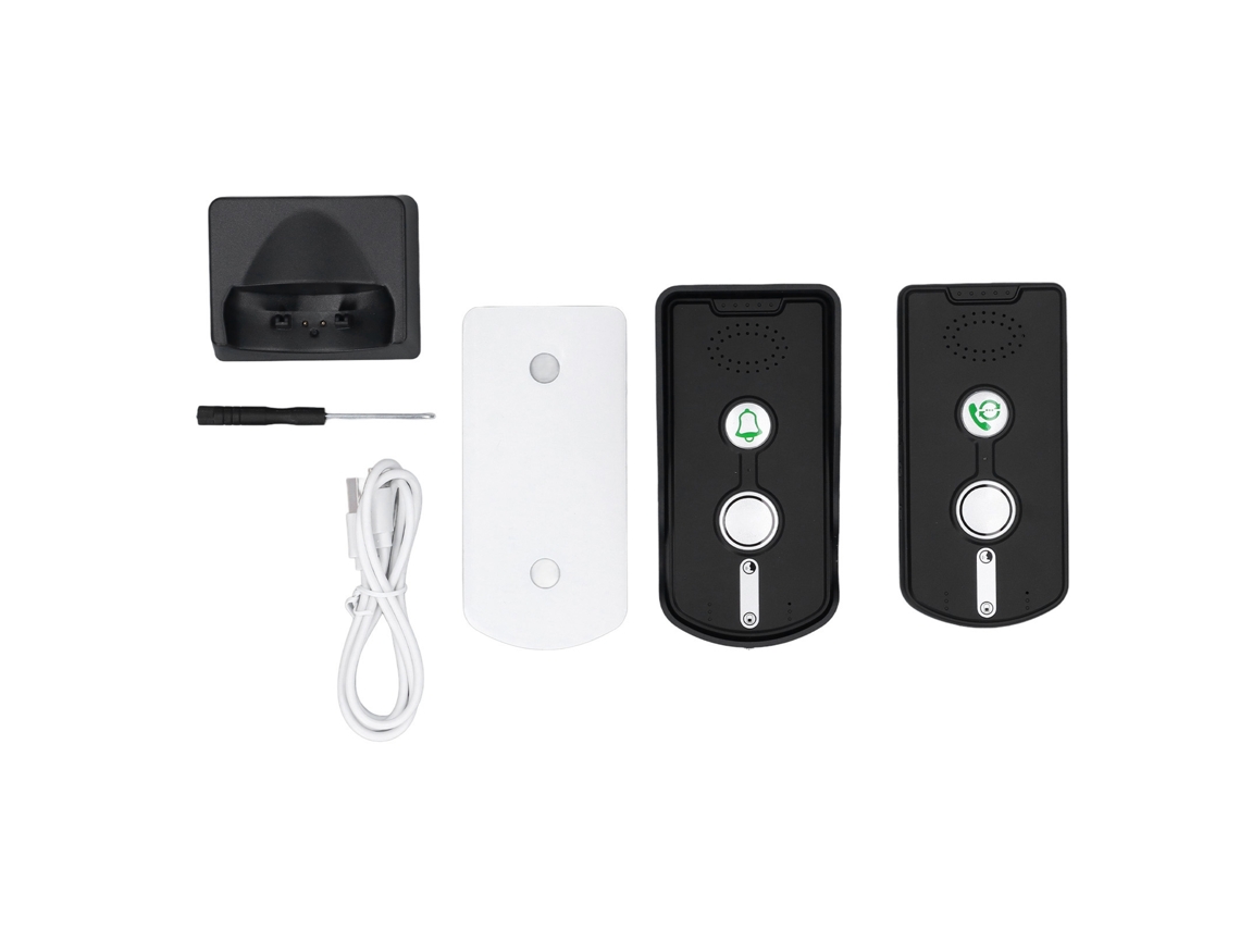 Intercomunicador Inalámbrico Con Timbre De Puerta, Comunicación Bidireccional De Largo Alcance, 38 Tonos De Llamada, Volumen Ajustable, Kit Para El Hogar - Negro